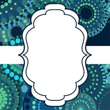 Patterned frame background invitation circular ornament blue Illustrazione stock