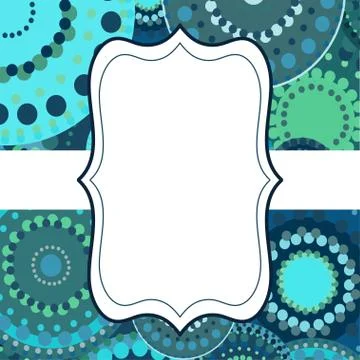 Patterned frame background invitation circular ornament blue Stock Illustration