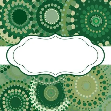 Patterned frame background invitation circular ornament green Illustrazione stock