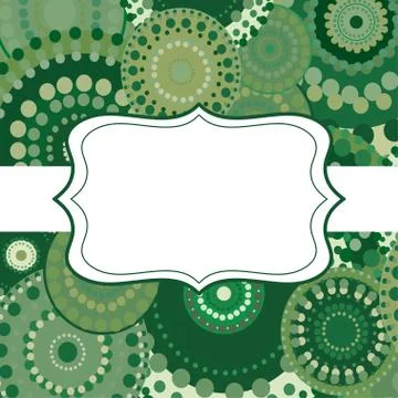 Patterned frame background invitation circular ornament green Stockillustratie