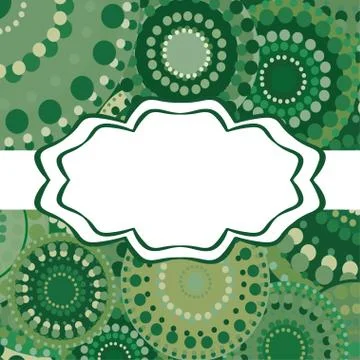 Patterned frame background invitation circular ornament green Stock Illustration