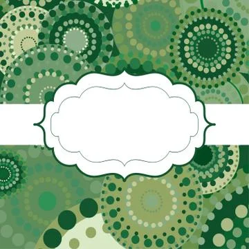 Patterned frame background invitation circular ornament green Stockillustratie