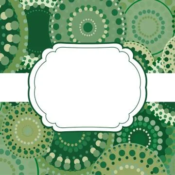 Patterned frame background invitation circular ornament green Stock Illustration