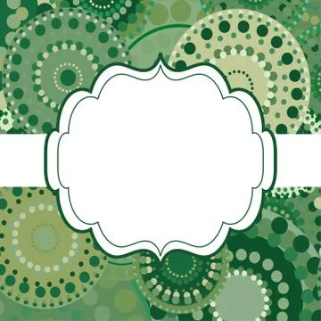 Patterned frame background invitation circular ornament green Stock Illustration