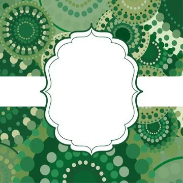 Patterned frame background invitation circular ornament green Illustrazione stock