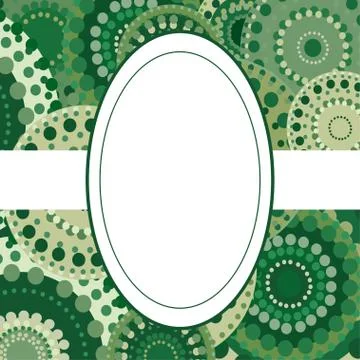 Patterned frame background invitation circular ornament green Stock Illustration
