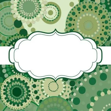 Patterned frame background invitation circular ornament green Stockillustratie