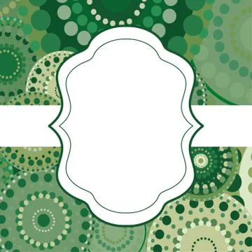 Patterned frame background invitation circular ornament green Stock Illustration