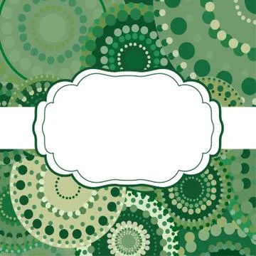 Patterned frame background invitation circular ornament green Stock Illustration