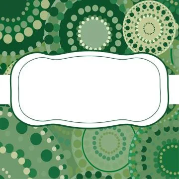 Patterned frame background invitation circular ornament green Stockillustratie