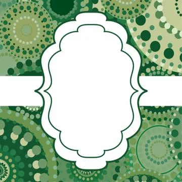 Patterned frame background invitation circular ornament green Stockillustratie