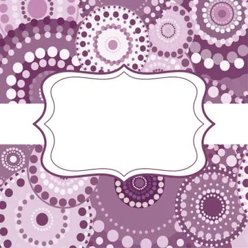 Patterned frame background invitation circular ornament pink Stockillustratie
