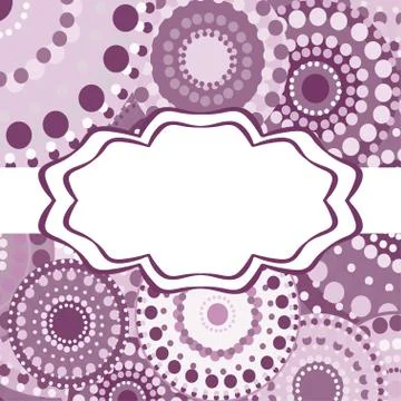 Patterned frame background invitation circular ornament pink Stock Illustration