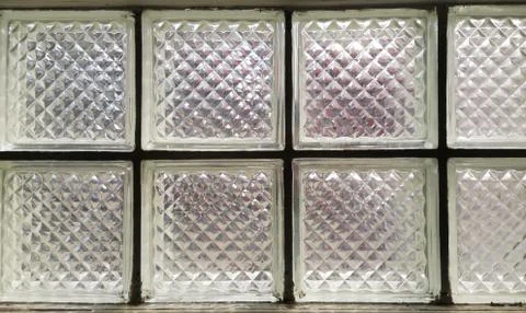 Patterned glass blocks with sunshine Stock Photos