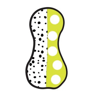 A patterned graphic illustration featuring letter i with black speckled patte Stock Illustration