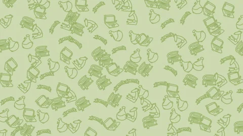 Patterned green background with various computerrelated icons. Stockbeeldmateriaal 334516850