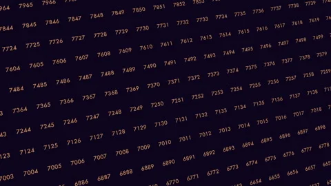 Patterned grid of random numbers on black background Video stock 255983841