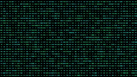 Patterned Grid Of Random Numbers On Black Video Background Stock Footage 338220540