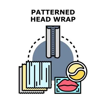 Patterned head wrap for cosmetic beauty care Stock Illustration
