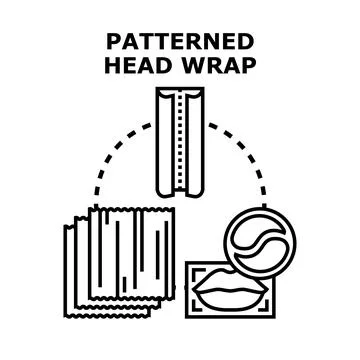 Patterned head wrap for cosmetic beauty care イラスト素材