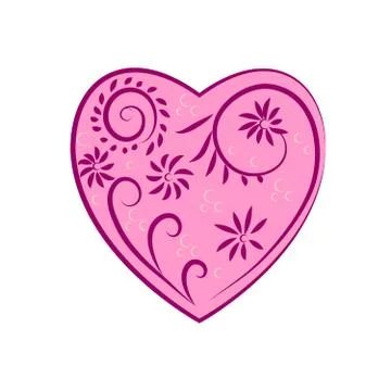 Patterned heart Illustrazione stock