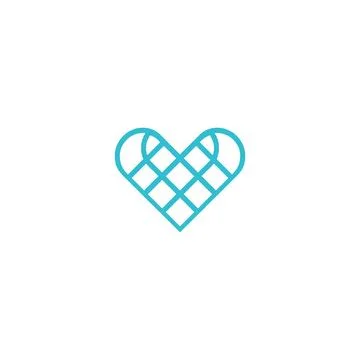 Patterned heart logo simple usage heart shape 스톡 일러스트