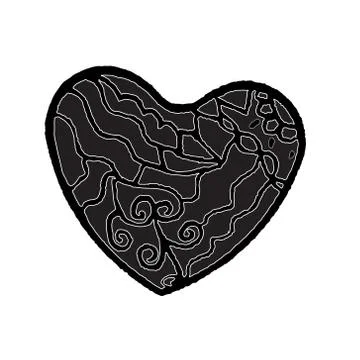 Patterned heart. vector illustration. Drawing by hand. Illustrazione stock