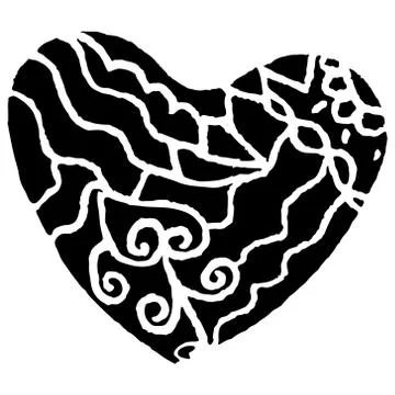Patterned heart. vector illustration. Drawing by hand. Stock Illustration