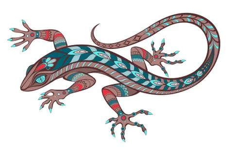 Patterned lizard Stock Illustration
