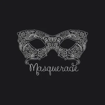 Patterned masquerade Mask Illustrazione stock