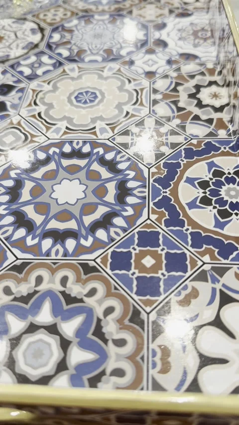 Patterned Mosaic Tiles Close Up Vídeos de archivo 344991288