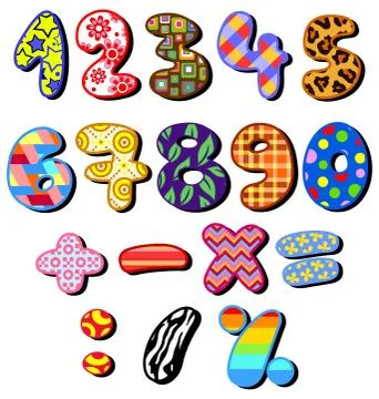 Patterned numbers Illustrazione stock