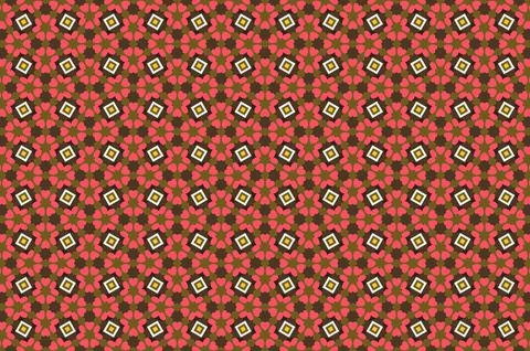 A patterned red and brown fabric with a heart design Stock Illustration