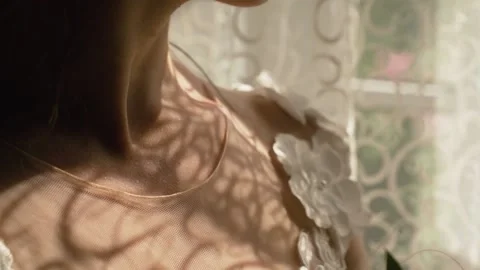 Patterned shadow from the window Stock Footage 148074800