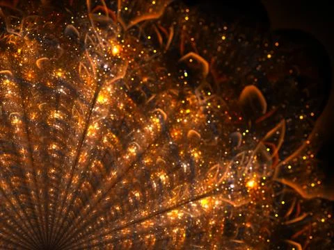 Patterned Shine Flat Flower Background with Bokeh Effect   - Fractal Art Illustrazione stock