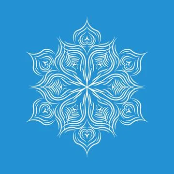 Patterned snowflake icon, simple style イラスト素材