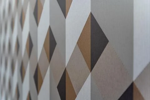 A patterned wallpaper with brown and white squares Foto stock