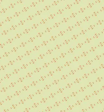 Patterned wallpaper-style design in apple green, sunny gold, coral, vermilion, l Stock Illustration