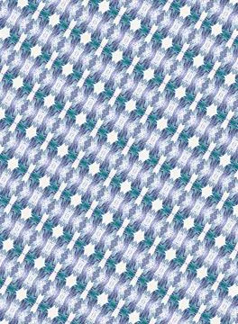 Patterned wallpaper-style design with dark denim, cornflower, soft blue, rose ic Stock Illustration