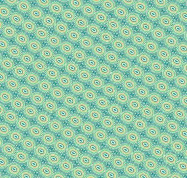 Patterned wallpaper-style design in happy teal shores tones with ochre, linen, d Stock Illustration