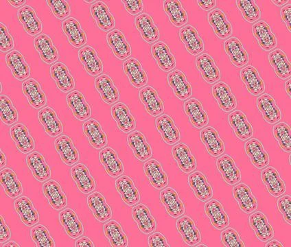 Patterned wallpaper-style design in punch pink, sorbet yellow, seafoam, faded ir Stock Illustration