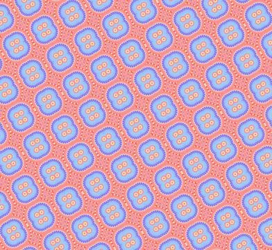 Patterned wallpaper-style design rendered in royal blue, baby blue, lime tint, c Stock Illustration