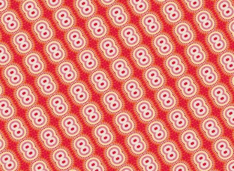 Patterned wallpaper-style design rendered in deep sea, burnt orange, maize yello Stock Illustration