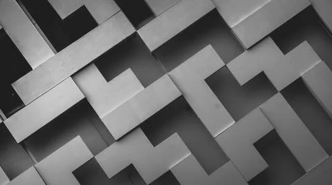 Patterned walls with modern architecture in gray 스톡 사진