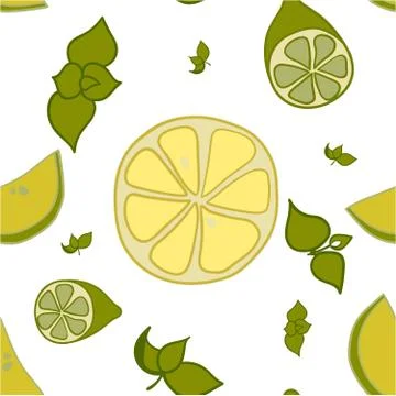 Patternlimeandlemon Stock Illustration