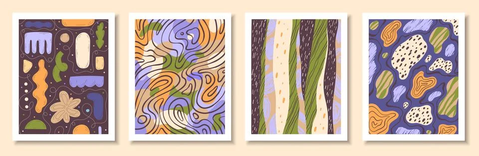 Patterns with abstract patterns vector illustrations Stock Illustration