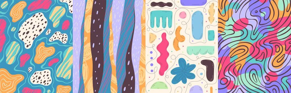 Patterns with abstract patterns vector illustrations Stock Illustration