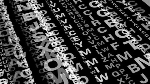 Patterns abstract text composition with dynamic letters and stylish background Video stock 252290801