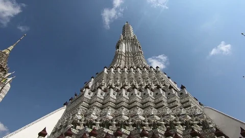 Patterns and characteristics of Wat Arun in Bangkok, Thailand Stock Footage 86736022