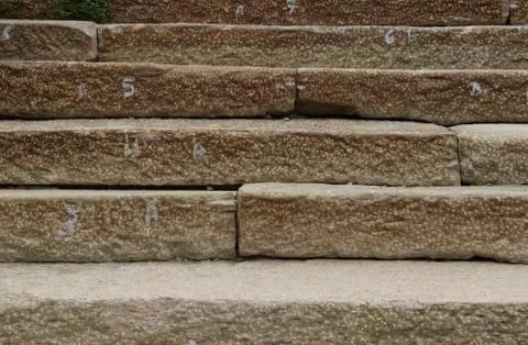 Patterns and line of stone steps Stock Photos